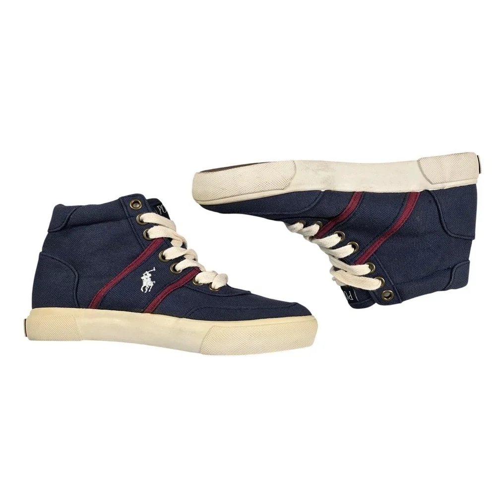 Polo Ralph‎ Lauren Shoes Kids Size 13 Blue Taybor Canvas High Top Sneaker